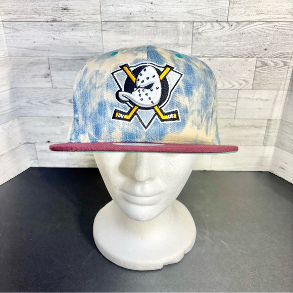 Mitchell & Ness 2013 Anaheim Mighty Ducks Snapback Hat 20th Anniversary‎ Tye Dye - Picture 1 of 12